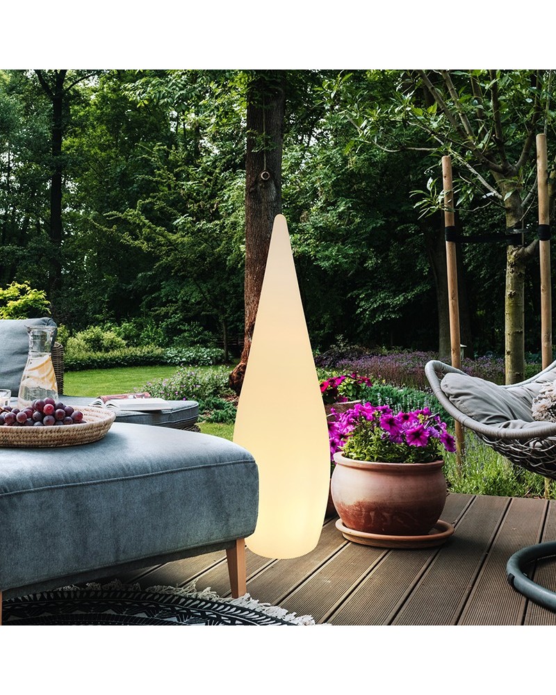 RGBW outdoor floor lamp 120cm E27 multicolor includes white conical remote control bulb IP67 5 meter cable