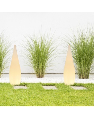 Outdoor floor lamp 94cm E27 conical white IP67 5 meter cable