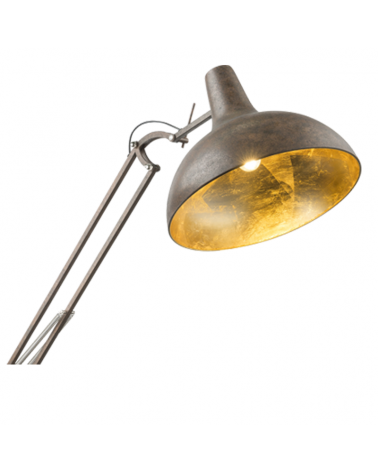 Lámpara de pie articulada hasta 217cm de altura marrón óxido E27 60W