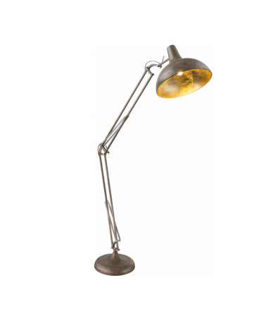 Articulated floor lamp up to 217cm high rust brown E27 60W