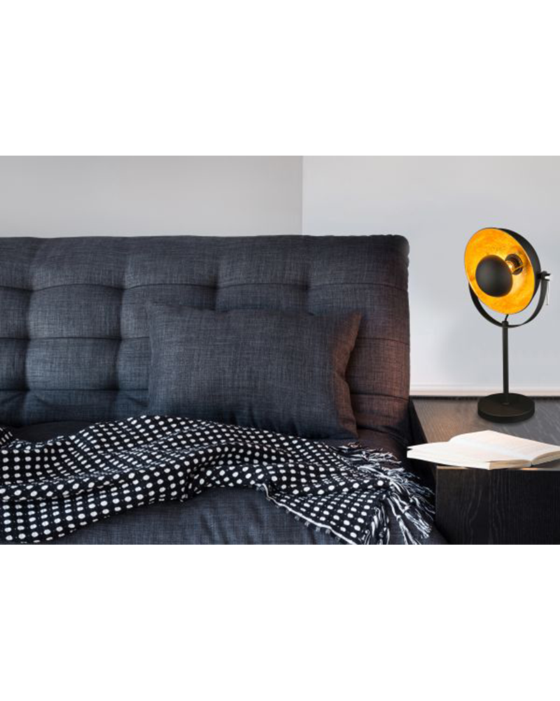 Table lamp 56.5cm 40W E27 rotating lampshade metal chrome gold and black