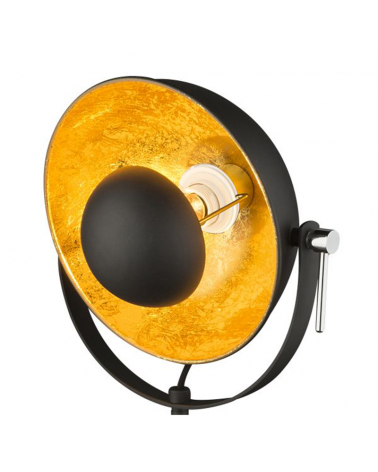 Lámpara de mesa 56,5cm 40W E27 pantalla giratoria de metal cromo dorado y negro