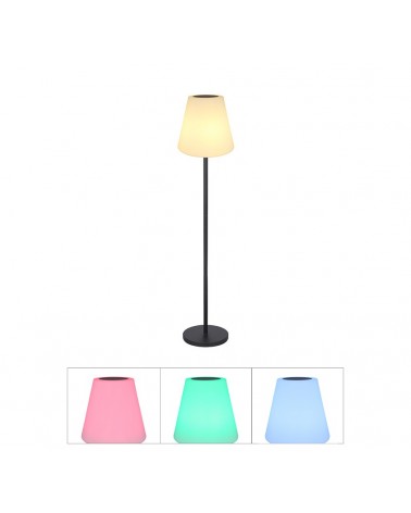 Lampara de pie solar RGBW con altura regulable 70-150cm con mando a distancia