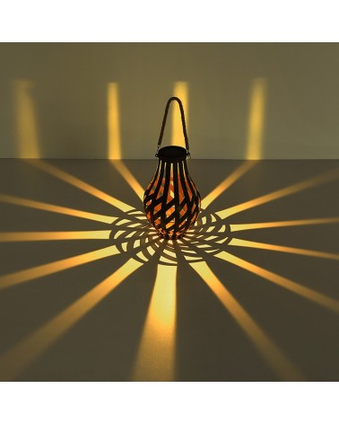 Lantern or solar table lamp corten metal 27cm