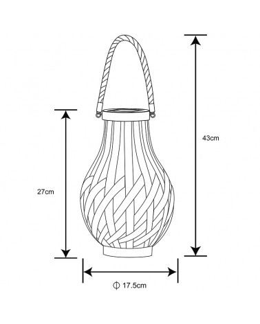 Lantern or solar table lamp corten metal 27cm