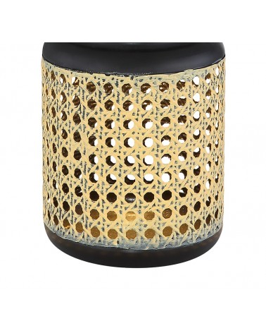 Plastic solar lantern optical imitation bamboo grid small cannage 16cm rope handle