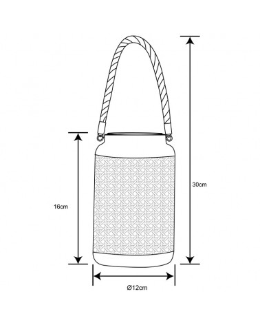 Plastic solar lantern optical imitation bamboo grid small cannage 16cm rope handle