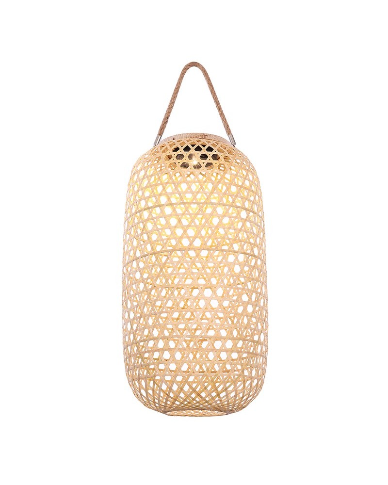 Solar hanging lamp bamboo cannage grid 41.5cm