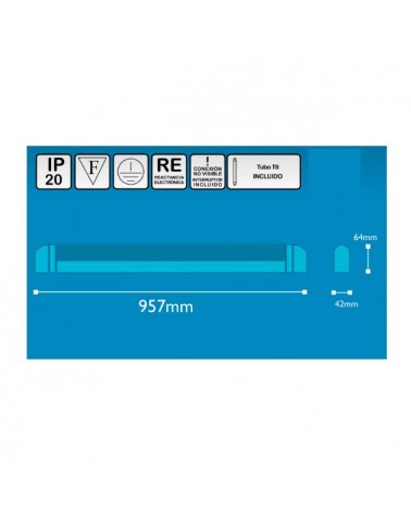 Wall light Lampshade for fluorescent tube included 30W T8