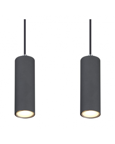 Lámpara colgante 65cm con 4 focos portalámparas 4xGU10 de metal 35W