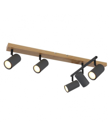 Regleta 5 focos 70cm portalámparas 5xGU10 35W de metal orientable