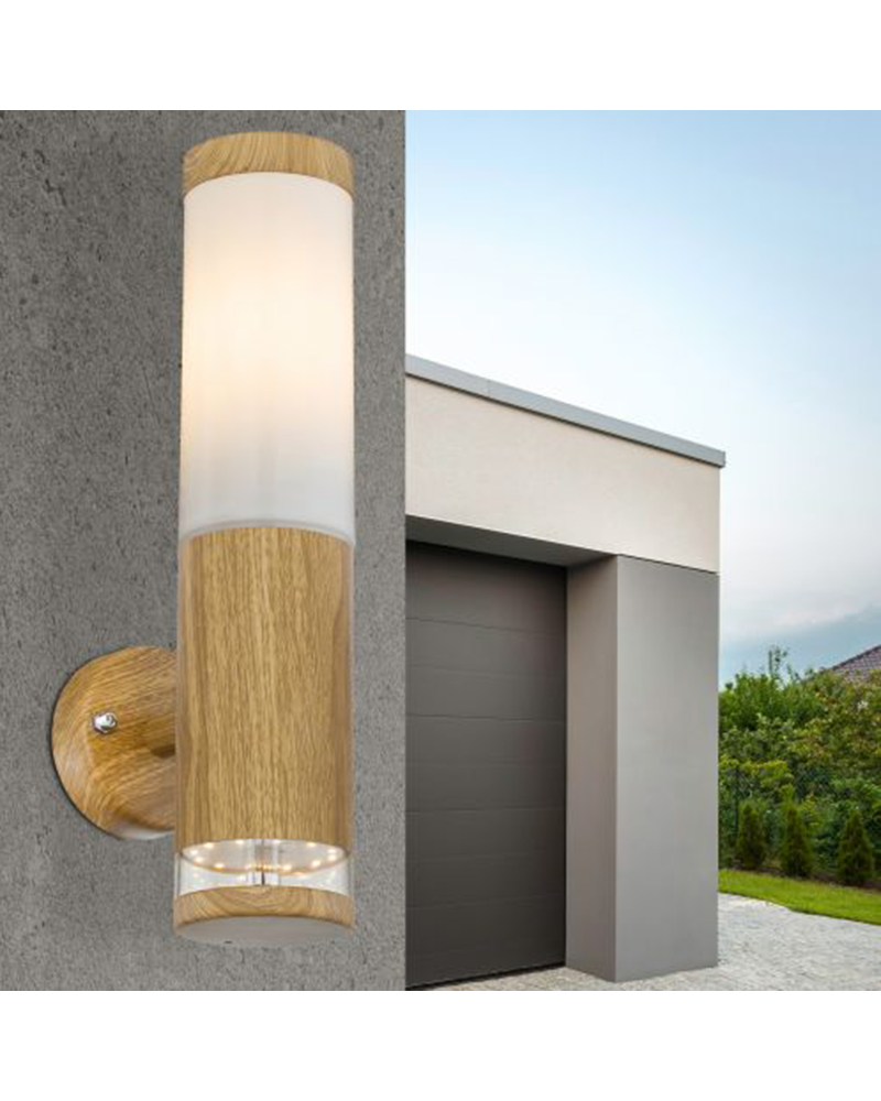 Outdoor LED wall lamp 35cm stainless steel E27 15W and LED 1.2W 3000K