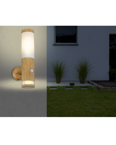 Outdoor LED wall lamp 35cm stainless steel E27 15W and LED 1.2W 3000K SENSOR