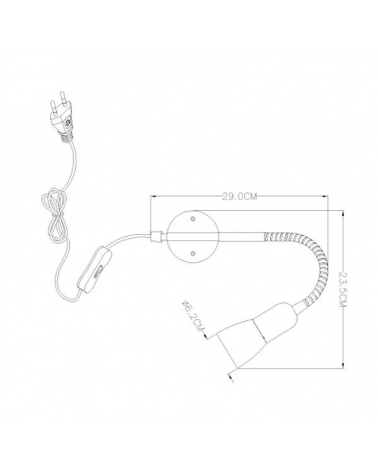 Aplique 46cm de vidrio y metal acabado blanco y níquel E14 40W