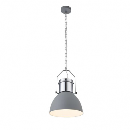 Metal ceiling lamp 27cm chrome and gray finish E27 40W