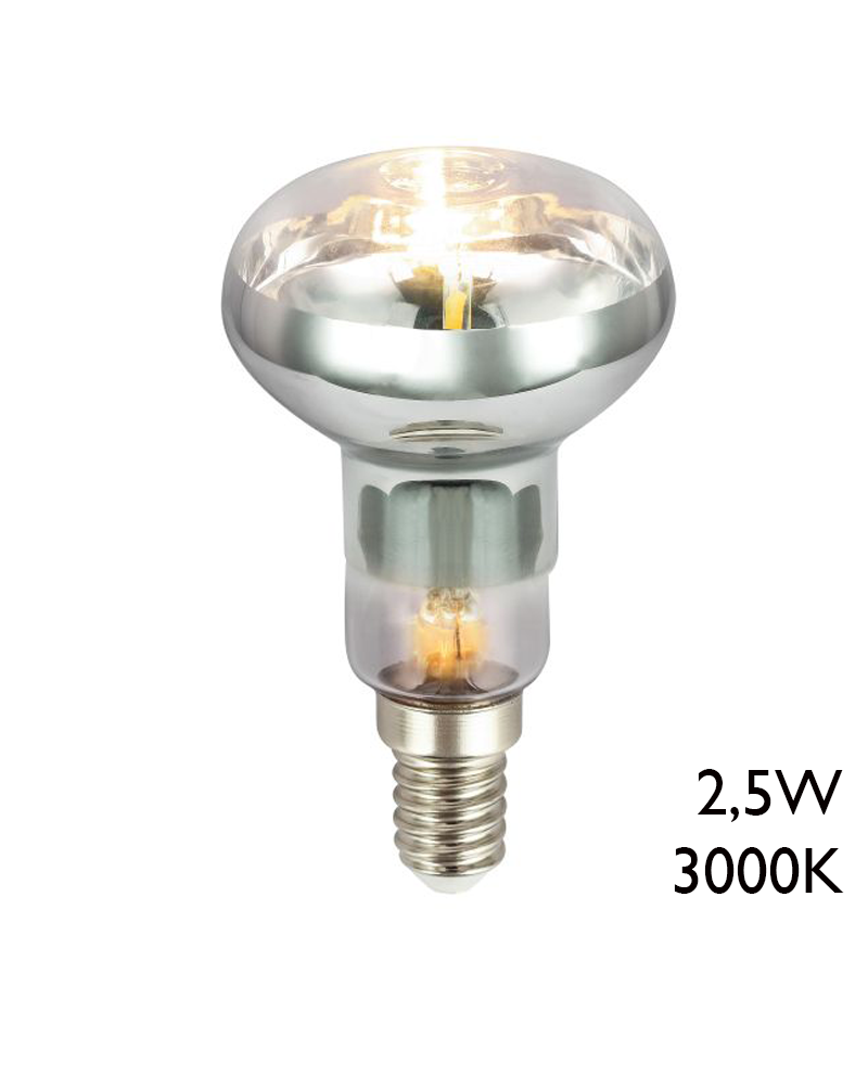 Bombilla Reflectora 50mm LED R50 2,5W E14 3000K 200Lm.