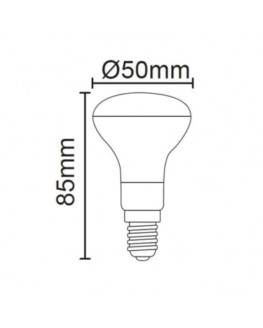 Bombilla Reflectora 50mm LED R50 2,5W E14 3000K 200Lm.