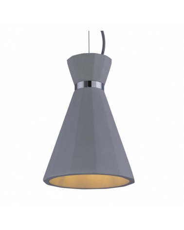 Lámpara de techo 20cm de metal y hormigón acabado gris E27 40W