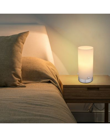 LED table lamp 24cm opal glass and nickel 4W 3000K DIMMABLE