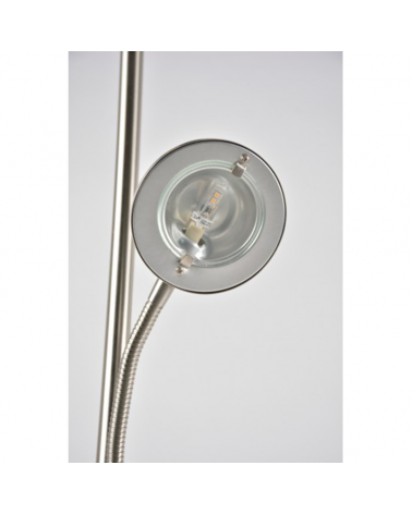 Floor lamp 173cm in nickel color with shade and reading light 120W R7S DIMMABLE 33W G9