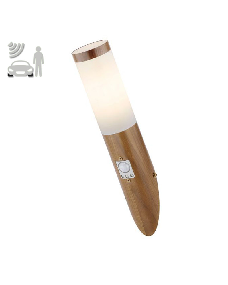 Outdoor wall lamp 40.5cm stainless steel wood look E27 15W IP44 MOTION SENSOR