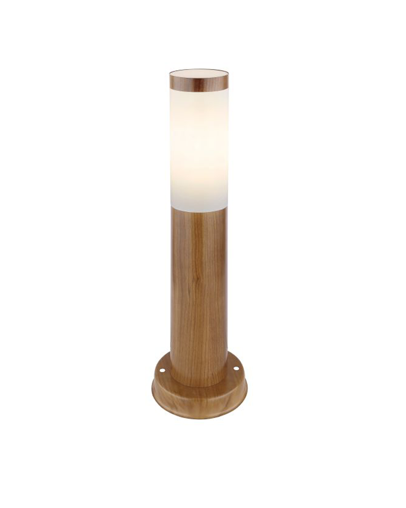 Beacon for outdoor 45cm in wood-look stainless steel E27 IP44 23W