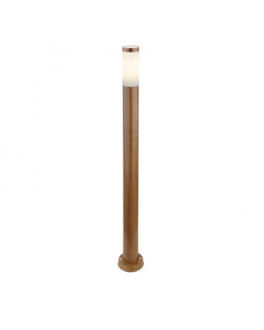 Beacon for outdoor 110cm in stainless steel with wood look E27 IP44 23W
