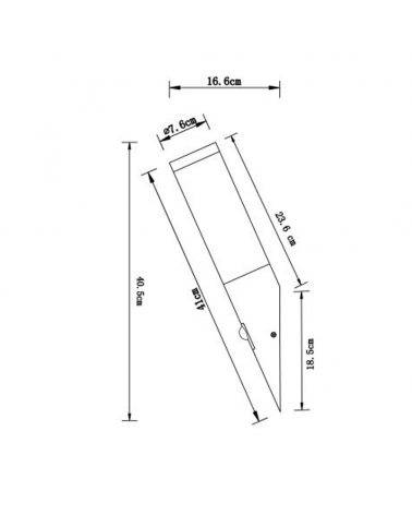 Aplique pared de exterior 40,5cm acero inoxidable E27 8,8W IP44 SENSOR MOVIMIENTO