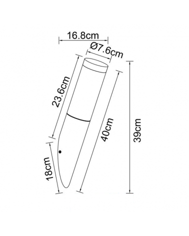 Aplique pared de exterior 39cm acero inoxidable aspecto madera E27 23W IP44