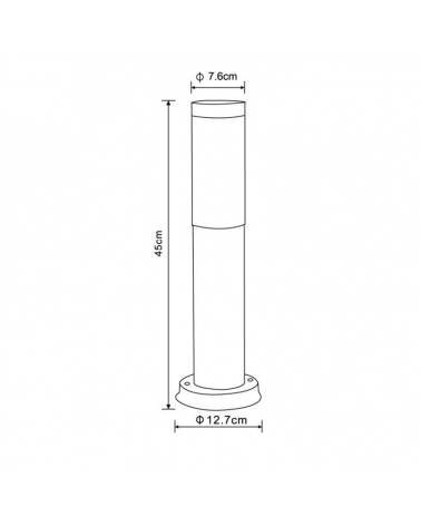 Beacon for outdoor 45cm in wood-look stainless steel E27 IP44 23W