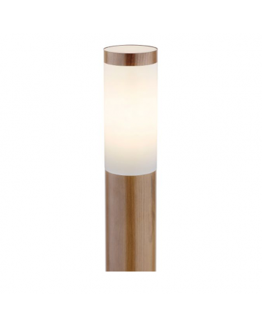 Beacon for outdoor 110cm in stainless steel with wood look E27 IP44 23W