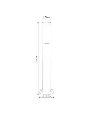 Beacon for outdoor 110cm in stainless steel with wood look E27 IP44 23W