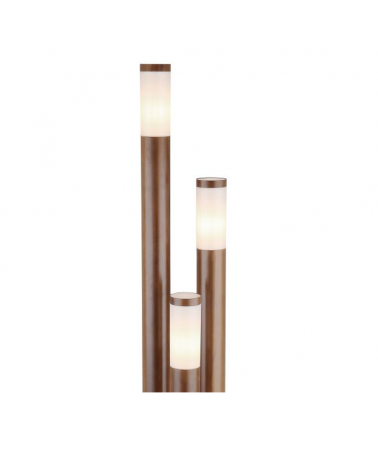 Beacon for outdoor 170cm in stainless steel with wood look 3xE27 IP44 23W