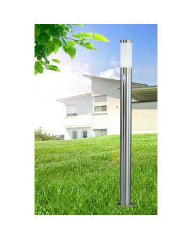 Outdoor beacon 110cm in stainless steel E27 IP44 8.8W MOTION SENSOR