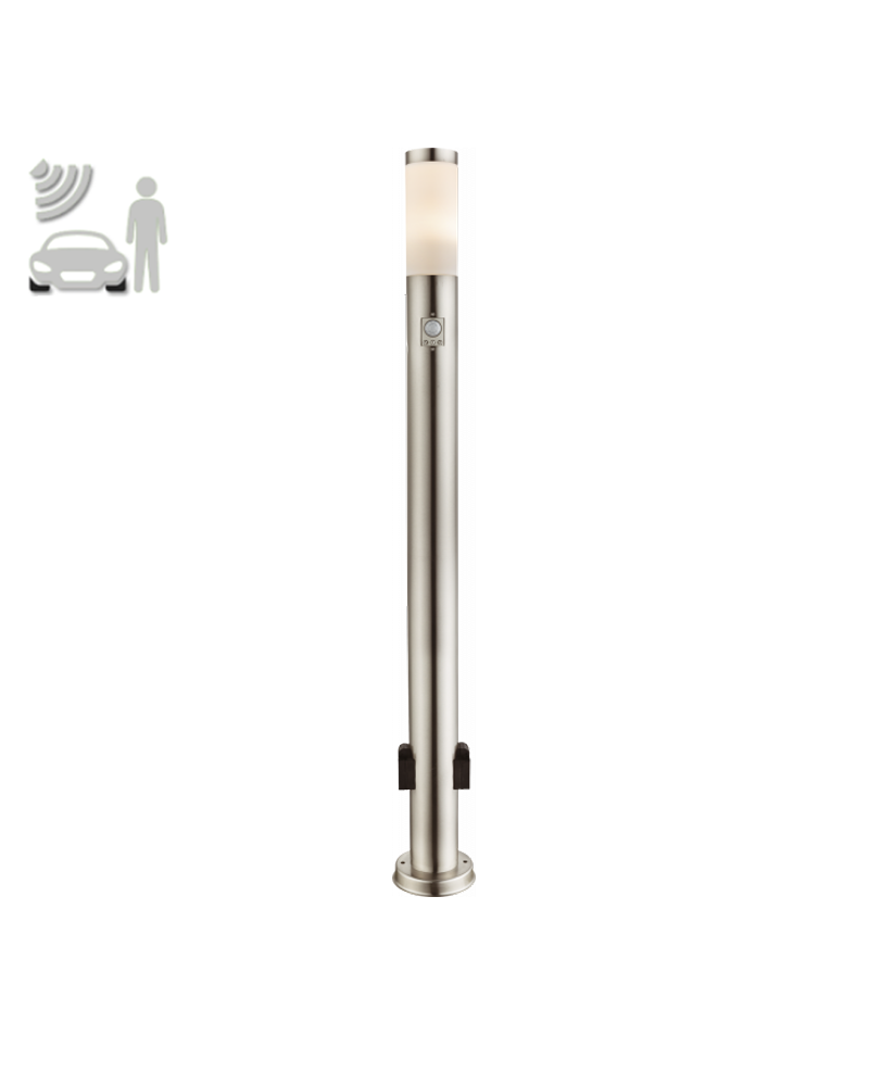 Outdoor beacon 110cm stainless steel IP44 E27 2 watertight sockets