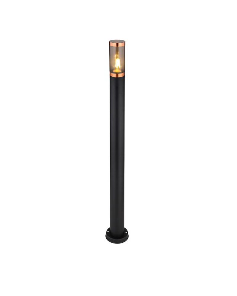 Outdoor beacon 110cm stainless steel black and copper finish E27 23W IP44