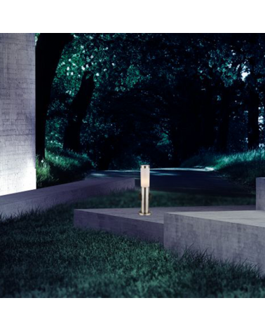 Outdoor beacon 45cm stainless steel IP44 E27 2 waterproof plugs