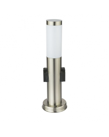 Outdoor beacon 45cm stainless steel IP44 E27 2 waterproof plugs
