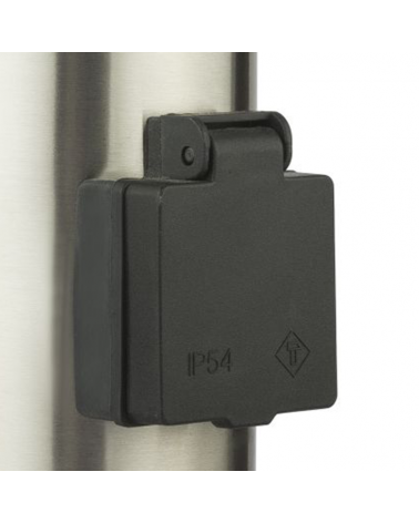 Outdoor beacon 45cm stainless steel IP44 E27 2 waterproof plugs