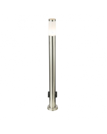 Outdoor beacon 110cm stainless steel IP44 E27 2 waterproof plugs