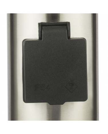 Outdoor beacon 110cm stainless steel IP44 E27 2 waterproof plugs