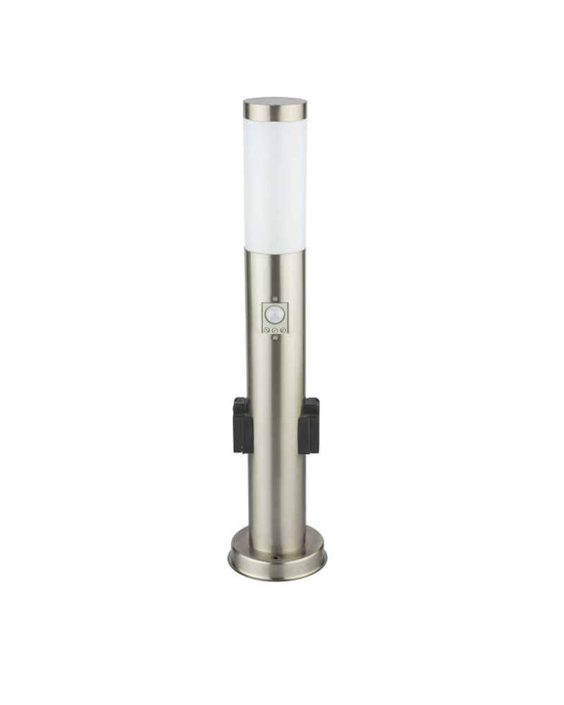 Outdoor beacon 45cm stainless steel IP44 E27 2 watertight sockets ...