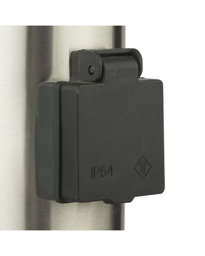 Outdoor beacon 110cm stainless steel IP44 E27 2 watertight sockets ...