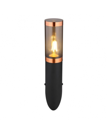 Outdoor wall lamp 39cm stainless steel black and copper finish E27 23W IP44