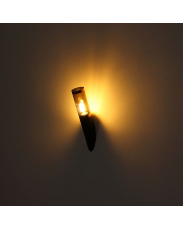 Outdoor wall lamp 39cm stainless steel black and copper finish E27 23W IP44