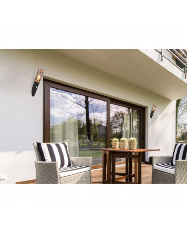 Aplique pared de exterior 39cm acero inoxidable acabado negro y cobre E27 23W IP44