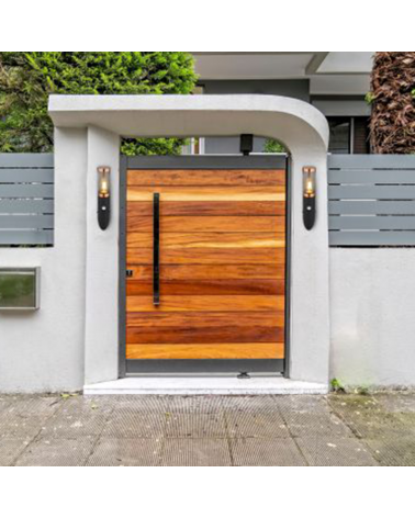 Outdoor wall lamp 40.5cm stainless steel black and copper finish E27 15W IP44 MOTION SENSOR