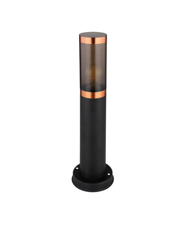 Outdoor beacon 45cm stainless steel black and copper finish E27 23W IP44