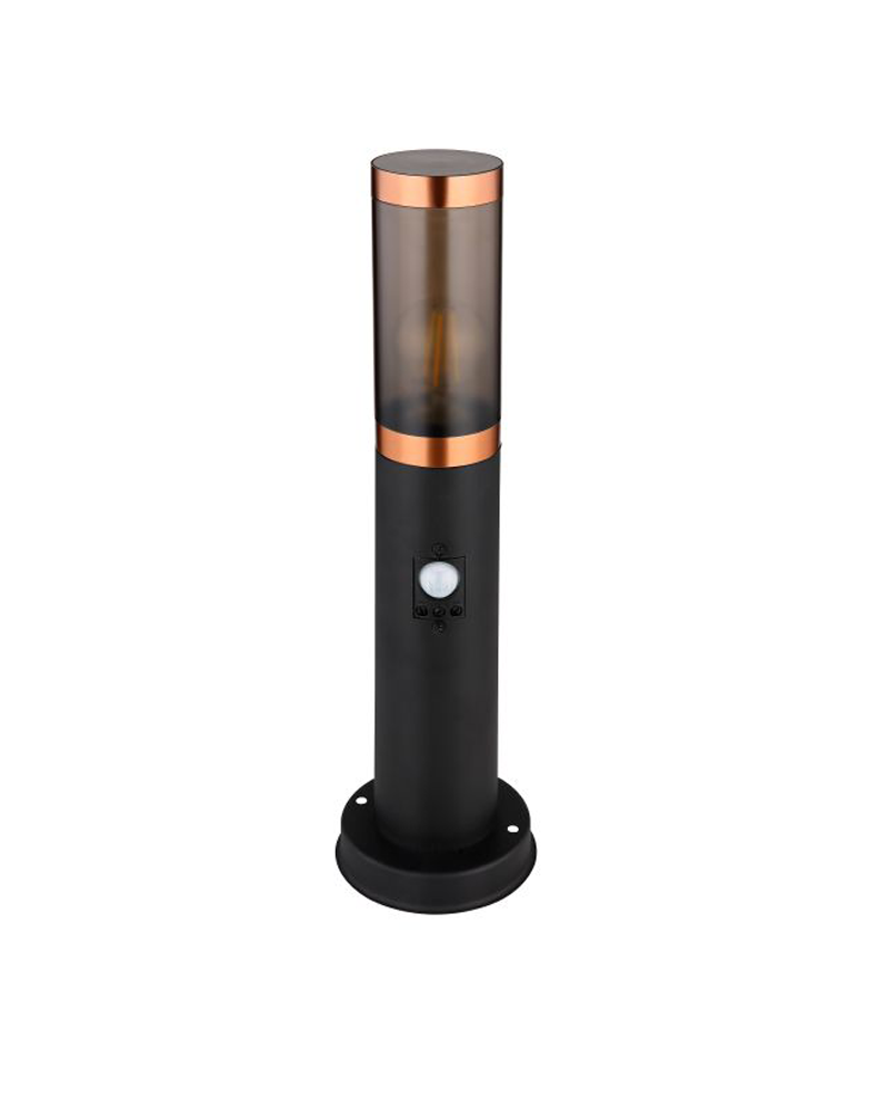 Outdoor beacon 45cm stainless steel black and copper finish E27 15W ...