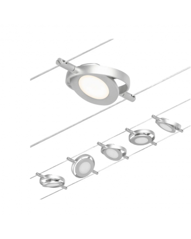 Sistema de cable LED Set 5x450lm 5x4,5W 3000K 230/12V nickel blanco mate o negro